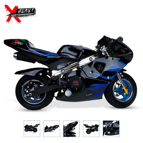 Mini pocket motorcycle blue - pocket,